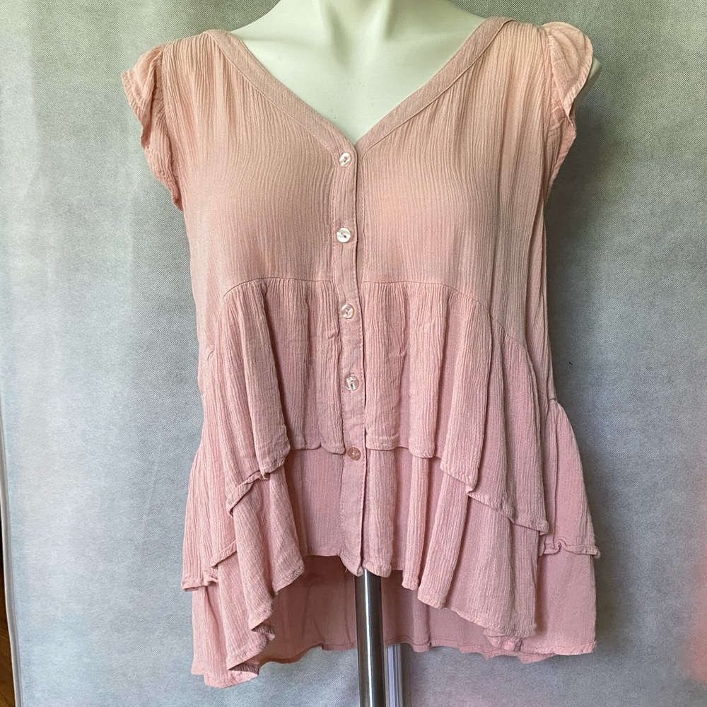 Miss Selfie wrinkle layered blouse